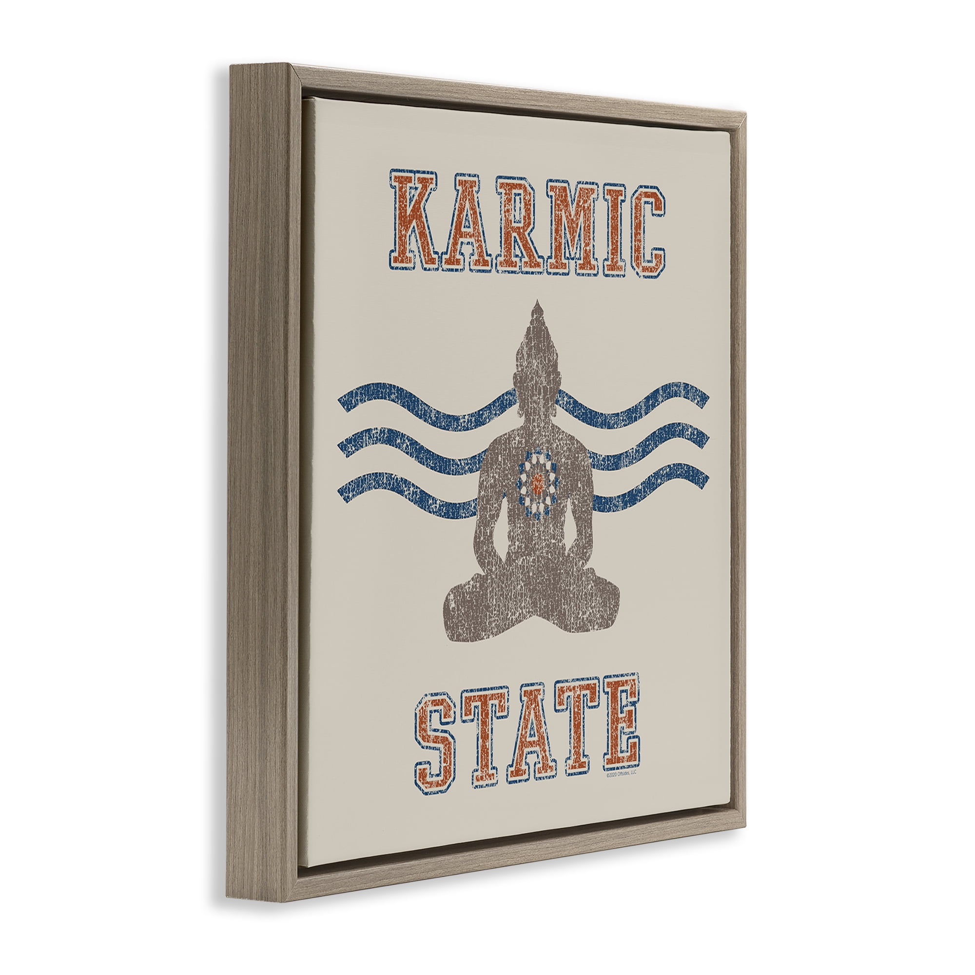 Stupell Industries Vintage Karmic State Text & Numbers Painting Brown Floater Framed Canvas Art Print Wall Art, 18 x 18