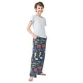 thumbnail image 4 of FORMRS Kids Pajama Pants with Pockets Size 6-8Y Boys Lounge Sleep Bottoms, Vibrant Ocean Pattern, 4 of 8