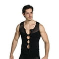 thumbnail image 5 of Elainilye Fashion Waist Cincher Shapewear Men's Buckle Adjustment Belly Shaper Corset Waist Trainer Invisible Breathable Vest,Black, 5 of 6
