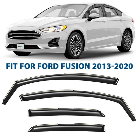 CLIM ART in-Channel Incredibly Durable Rain Guards for Ford Fusion 2013-2020, Original Window Deflectors, Vent Window Visors, Vent Deflector, 4 pcs. - 613112