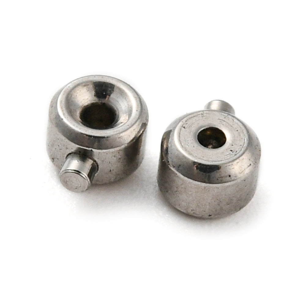 200 pc 303 Stainless Steel Crimp Beads Column Stainless Steel Color 4x3x2.4mm Hole: 0.7mmDIY