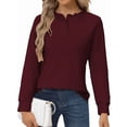 thumbnail image 2 of Waffle Knit Shirts for Women Burgundy XXL, 2 of 8