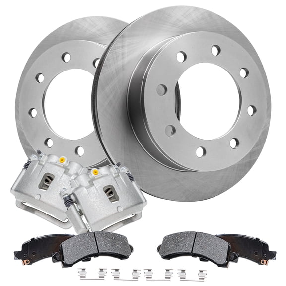 Detroit Axle - Rear Brake Kit for 2006-2016 Chevy GMC Express Savana 2500, 2003-2020 Express Savana 3500, Disc Rotors Brake Calipers Ceramic Brake Pads Replacement