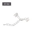 thumbnail image 3 of Unique Bargains 20Sets Ribbon Crimp Clamp Ends with Lobster Claw Clasps & Chain 8mm Silver White, 3 of 7
