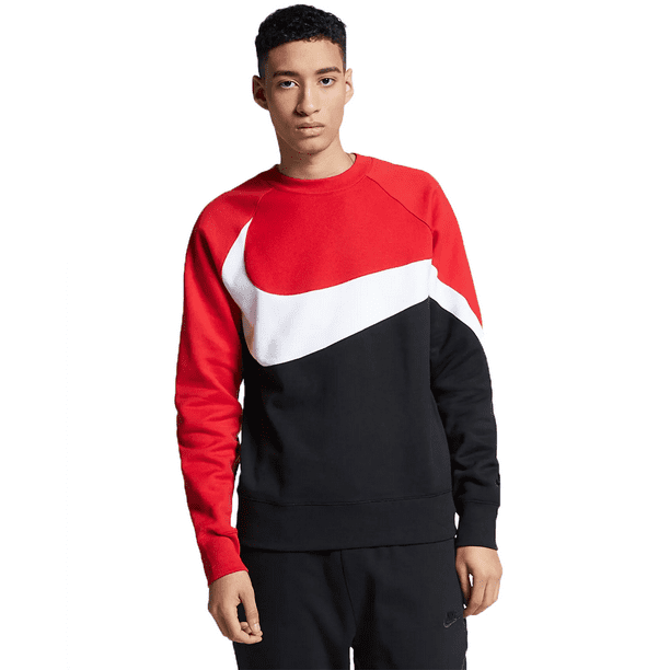 nike swoosh crew neck sweat in white
