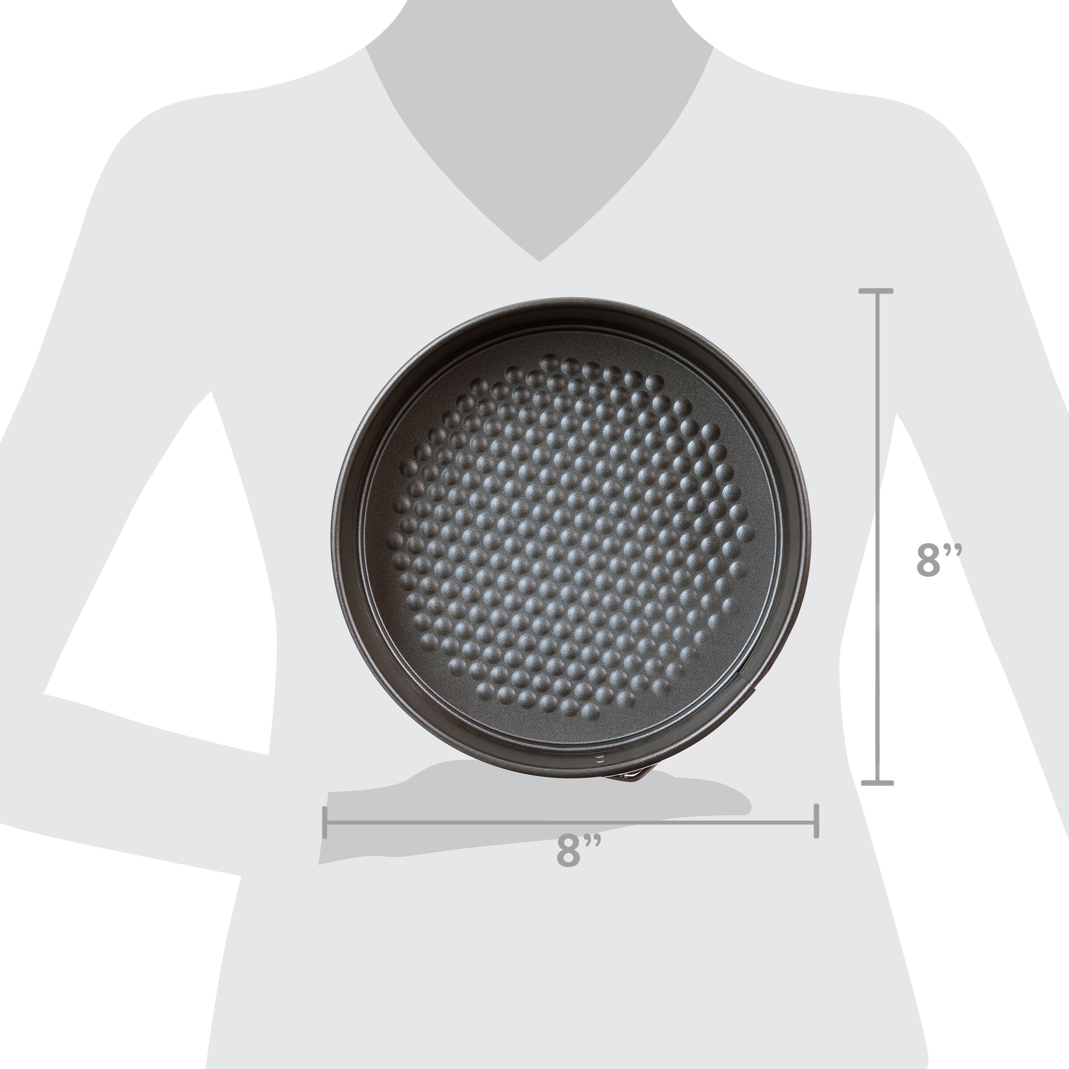Mainstays, 8", 9", 10" Round Nonstick Carbon Steel Springform Cake Pans, Gray, Set of 3