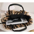 thumbnail image 6 of Kukuzhu Summer Beach Hand Bag Tassels Handmade Woven Straw Tote Bag Women Trendy Zip Up Shoulder Bag, 6 of 6