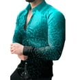 thumbnail image 1 of FASHIONWT Men Business Button-Up Blouse Colorful Print Long Sleeve Single Breasted Shirts, 1 of 4