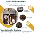 thumbnail image 4 of Modern Shoe Rack with Hooks and Removable Storage Boxes, Entryway Bench with Drawers&Shelf, Hall Tree with Coat Hanger for Entrance, Hallway, Bedroom, Brown, 4 of 9