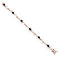 thumbnail image 2 of Gem Stone King 18K Rose Gold Plated Silver Black Onyx and Round White Lab Grown Diamond Tennis Bracelet for Women (2.44 Cttw, Gemstone Birthstone, Oval 6X4MM, 7.25 inches), 2 of 4