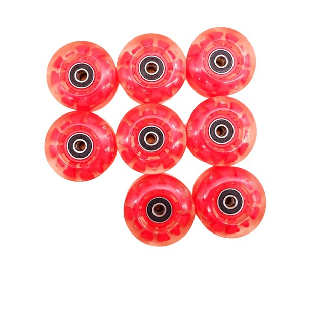 Soidarity 8 piezas de componentes de ruedas de patín, accesorios de mejora de deporte en línea de repuesto, ruedas de patines de ruedas brillantes, Ropa Deportiva, Zapatos Iluminación roja Soidarity OD025468-02