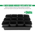 thumbnail image 3 of RooTrimmer Macetas cuadradas para vivero de 4" 60 piezas con 5 bandejas, 3 of 6