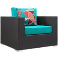 thumbnail image 3 of Modway Convene 4 Piece Sectional Set in Espresso Turquoise, 3 of 5