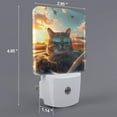 thumbnail image 2 of Honeii Cool Cat Driving Sunset Print LED Night Light with Light Sensor, Night Lights Plug Into Wall,Ideal for Bedrooms and Hallways-EU, 2 of 7