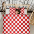 thumbnail image 3 of White Red Checkered Duvet Cover and Pillowcase Set for Single Bedding, Bedroom Accessories for Kids Teens, 3 of 5