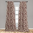 thumbnail image 4 of Ambesonne Floral Curtains, Small Flowers Leaves Royal, Pair of 28"x63", Pale Chocolate and Brown, 4 of 4