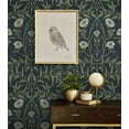 thumbnail image 7 of Seabrook Designs Navy & Sage Stenciled Floral Prepasted Wallpaper, 7 of 7