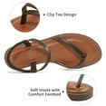 thumbnail image 3 of Ecetana Sandals for Women Soft Leather Strappy Flat Sandals for Women with Elastic Strap, 3 of 5