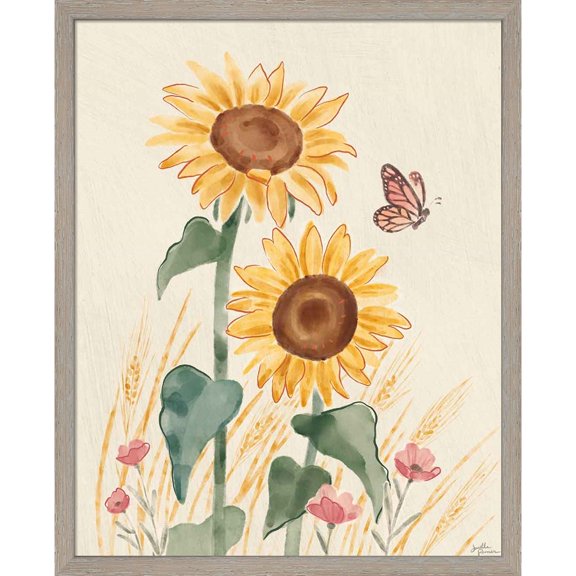 Great Art Now Sunflower Season VIII Bright by Janelle Penner, Framed Wall Art, 17W x 21H