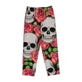 thumbnail image 4 of Xecao Skull and Roses Women's Straight Lounge Pajama Pants: The Epitome of Relaxed Sleepwear, 4 of 9