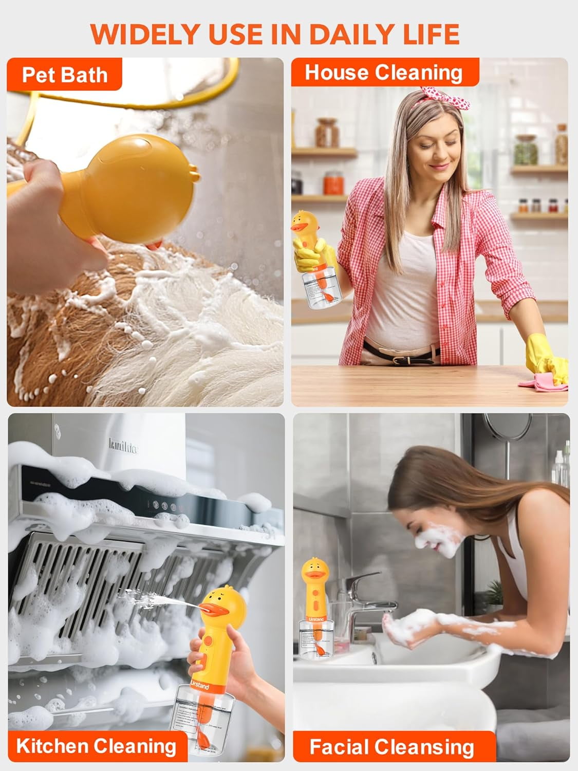 2026 Dog Foaming Soap Dispenser, Automatic Electric Dog Shampoo Foamer Sprayer, Rechargeable Foaming Dog Shampoo Sprayer for Dog and Cat Bathing, Bathroom, Kitchen, Pet Cleaning