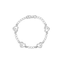 925 Sterling Silver 5" Cute Heart Bracelet for Babies & Toddlers