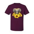 thumbnail image 2 of Elephant Sunflower Cute Love Animal Lover Men's Graphic T-Shirt, Maroon, 4XL, 2 of 3