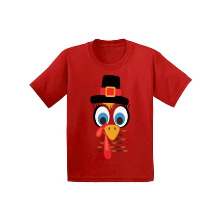 

Awkward Styles Thanksgiving T-Shirt Turkey Face Toddler Shirt