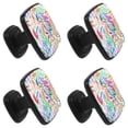 thumbnail image 2 of 4 Pcs Square Cabinet Handle Cupboard Knob Drawer Pulls Handle Tropical Leaves Drawer Knobs with Screws Furniture Decoration, 2 of 7