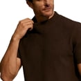 thumbnail image 5 of Maean Mens Short Sleeve Sweaters Mock Neck Ribbed Knit Summer Tops Soft Loose Casual Shirts Sweater, 5 of 6