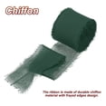 thumbnail image 3 of Uxcell 1.5" x 7 Yard Fringe Chiffon Silk Ribbon 3 Rolls Handmade Frayed Ribbon, Dark Green, 3 of 6