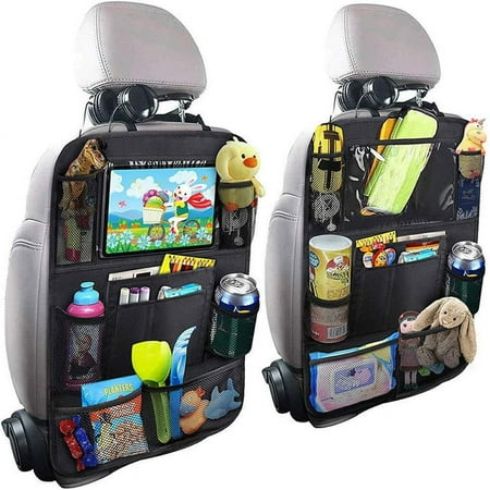 XIHAMA Backseat Car Organizer - Premium Car Organizer with 10" Table Holder, 9 Pockets, Road Trip Essentials for Kids Toddlers, Travel Accessories (2 Pack)