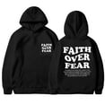 thumbnail image 4 of Tiweut Faith Over Fear Hoodie Men Christian Jesus Sweatshirts Bible Verse Graphic Hoodies Inspirational Streetwear Pullover,A-Black,Black, 4 of 4