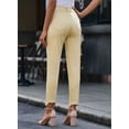 thumbnail image 4 of HOTAPEI Womens Skinny Jeans High Rise Skinny Jeans Button Fly Raw Hem Jeans Skinny Ankle Jeans Butt Lifting Jeans, 4 of 5