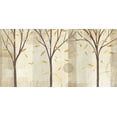 thumbnail image 2 of Charron, Veronique 32x18 Gold Ornate Wood Framed with Double Matting Museum Art Print Titled - Watercolor Forest Gold I, 2 of 4