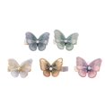 thumbnail image 2 of Jiaroswwei 5Pcs Women 3D Butterfly Embroidery Faux Pearl Hairpin Side Bangs Hair Clips, 2 of 8