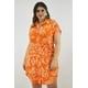 thumbnail image 1 of Vestido tropical de lino Roman Fashion /Tallas Extras, 2304 (Naranja) naranja 40, 1 of 7