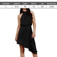 thumbnail image 2 of Femme Été Asymétrique Ourlet Auto Cravate Courte Robe(Noir),L, 2 of 6