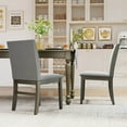 thumbnail image 4 of Costway Upholstered Dining Chairs Set of 2 with Rubber Wood Legs Padded Seat & High Back, 4 of 10