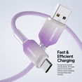 thumbnail image 4 of Powertek Frosty USB-A to USB-C Braided Cable, 6 ft, Purple, 4 of 7