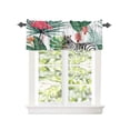 thumbnail image 2 of Kitchen Cafe Valance Curtain for Small Windows,Tropical Watercolor Pink Flamingo Green Palm Leaf Zebra Animal Rod Pocket Valances White Window Treatment Panel for Living Room/Bedroom/Bathroom,42x18in, 2 of 9