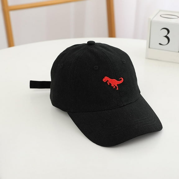 Sun Hat Kids Dinosaur Embroidered Baseball Cap Adjustable Cotton Sun Hat for Boys and Girls Upf 50  Uv Protection Toddler Girl Sun Hat Black 2 Years-8 Years