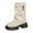 White, variant on Women's Mid-Calf Boots Heeled Ankle Boots Retro Style Versatile Tube Design for Everyday Wear and Fashion
