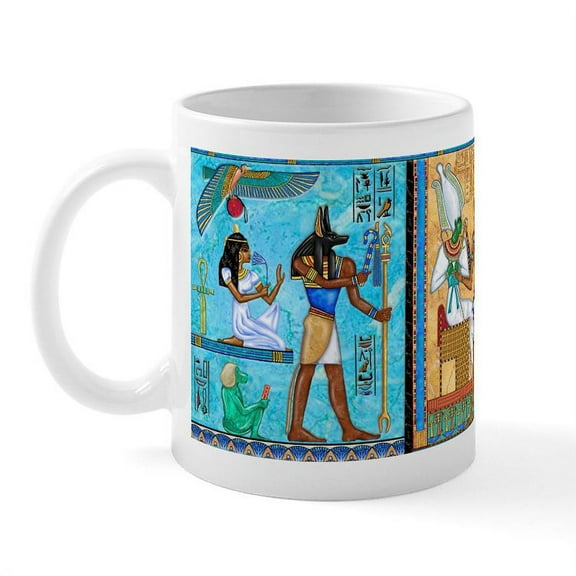 CafePress - Egyptian Gold/Turquoise Mug - 11 oz Ceramic Mug - Novelty Coffee Tea Cup