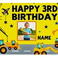 thumbnail image 5 of Yellow Construction Themed Backdrop Banner with Photo Frame for 3rd Birthday, Happy 3rd Birthday Decoration, Party Supplies, Photography Props, Party Decor, Birthday Party Background, 5 of 7