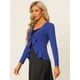 thumbnail image 3 of Cardigan Dobladillo Rizado RebeDe Punto Frente De CorbaPaMujeres Azul Real XL, 3 of 5