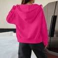thumbnail image 4 of Hsovts Hot Pink Hoodies for Women Long Sleeve Hooded Sweatshirts Essentials Oversized Fleece Hoodie with Pocket Lightweight Pullover Hoodies S, 4 of 5
