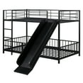 thumbnail image 5 of Harper & Bright Designs Twin Over Twin Metal Bunk Bed with Slide & Guardrails, Metal Bunkbeds Frame for  Bedrooms, Black, 5 of 16