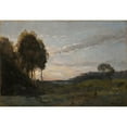 thumbnail image 2 of Jean-Baptiste-Camille Corot 14x11 Gold Ornate Wood Frame and Double Matted Museum Art Print Titled - Personalist in a Landscape, 2 of 4