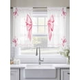 thumbnail image 5 of Valentine's Day Sheer Curtains 45 Inch Length 2 Panels Set Window Treatments, Pink Bowknot Ribbon Modern Minimalist Art Rod Pocket Semi Curtains for Living Room/Bedroom/Kitchen Décor, 104"W x 45"L, 5 of 7